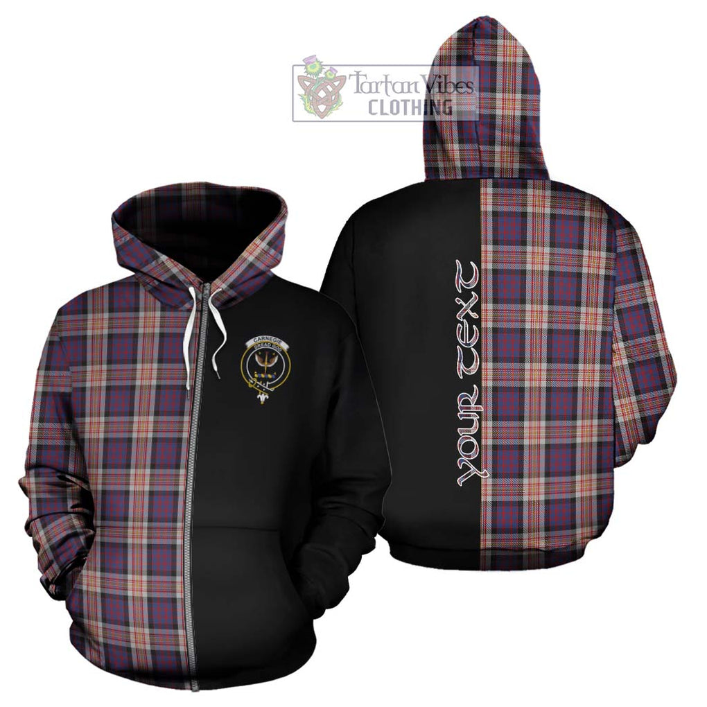 Carnegie Tartan Hoodie with Family Crest and Half Of Me Style - Tartanvibesclothing Shop