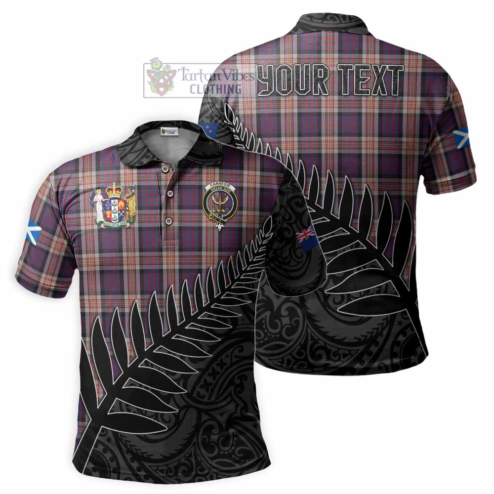 Carnegie Crest Tartan Polo Shirt with New Zealand Silver Fern Half Style