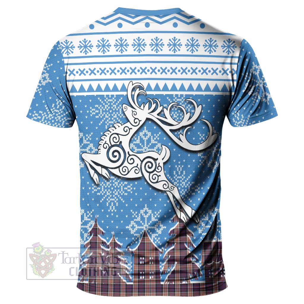 Tartan Vibes Clothing Carnegie Clan Christmas T-Shirt Celtic Reindeer Style