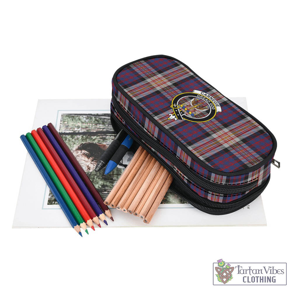 Tartan Vibes Clothing Carnegie Tartan Pen and Pencil Case with Family Crest