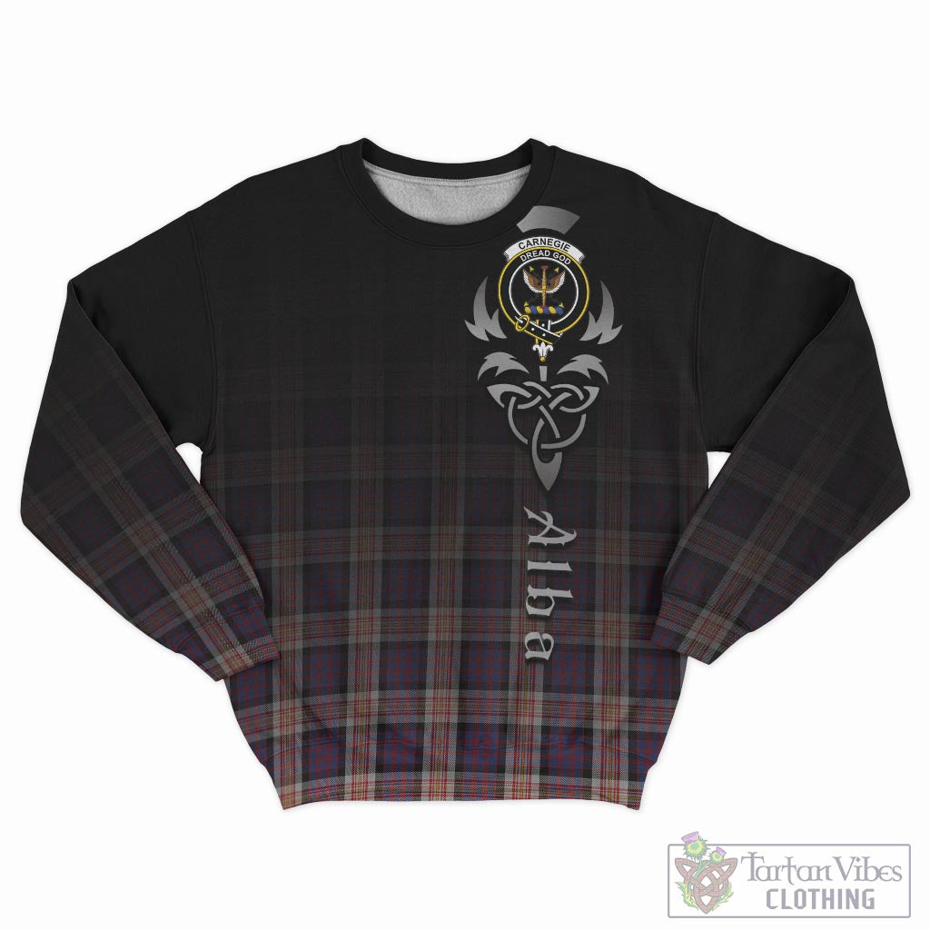 Tartan Vibes Clothing Carnegie Tartan Sweatshirt Featuring Alba Gu Brath Family Crest Celtic Inspired