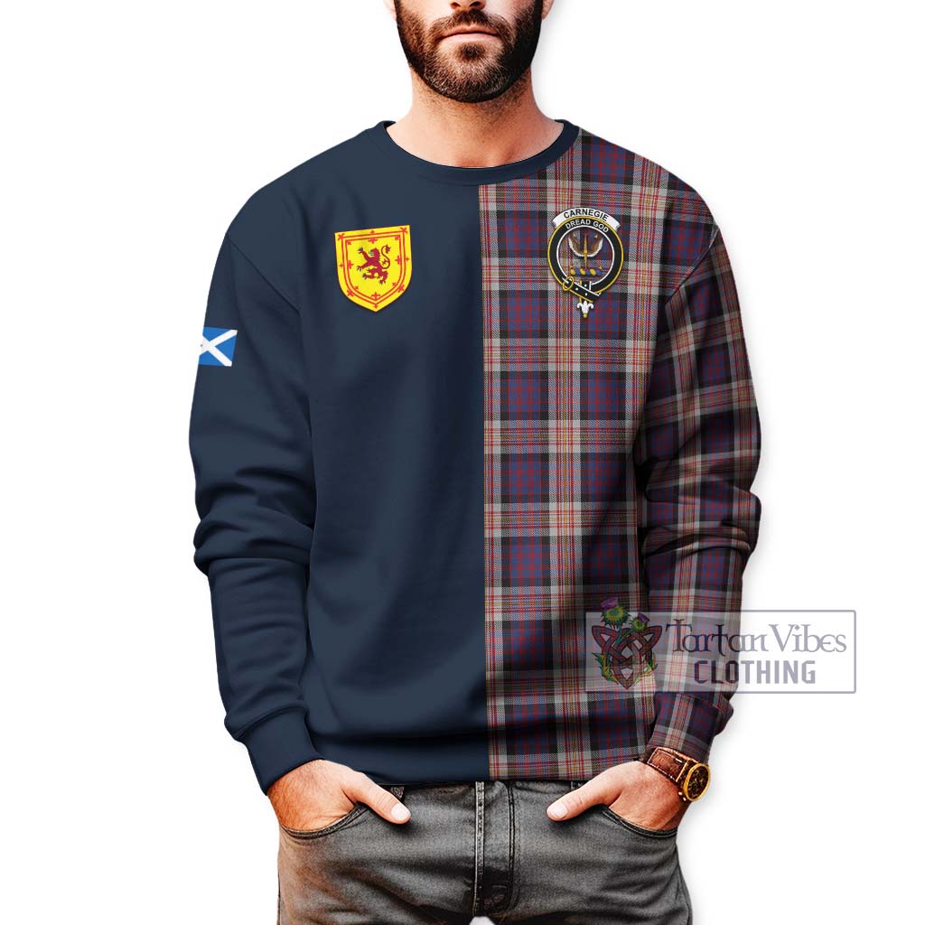 Tartan Vibes Clothing Carnegie Tartan Sweatshirt with Scottish Lion Royal Arm Half Style