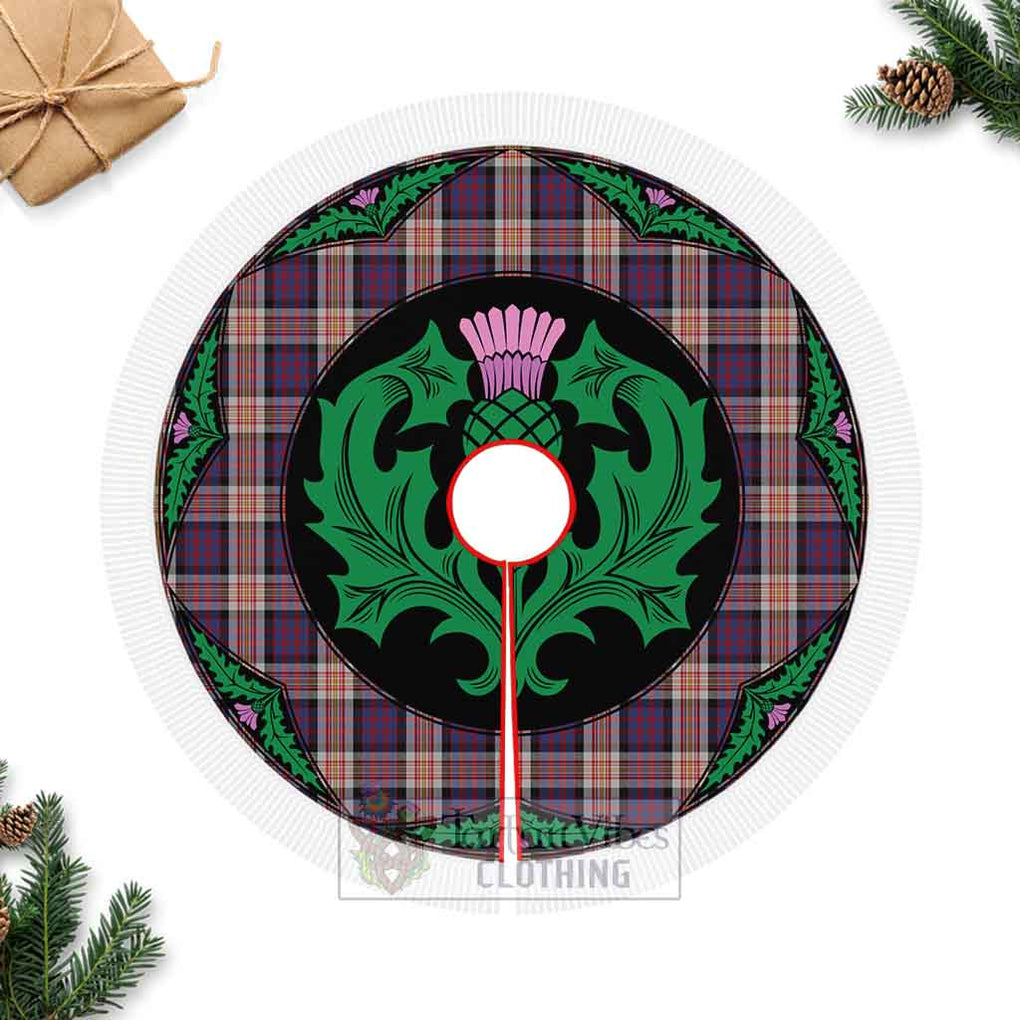 Tartan Vibes Clothing Carnegie Tartan Christmas Tree Skirt Scottish Thistle Style