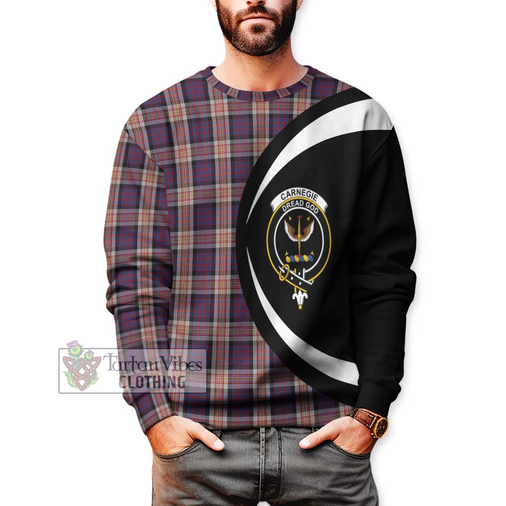 Tartan Vibes Clothing Carnegie Tartan Sweatshirt with Family Crest Circle Style