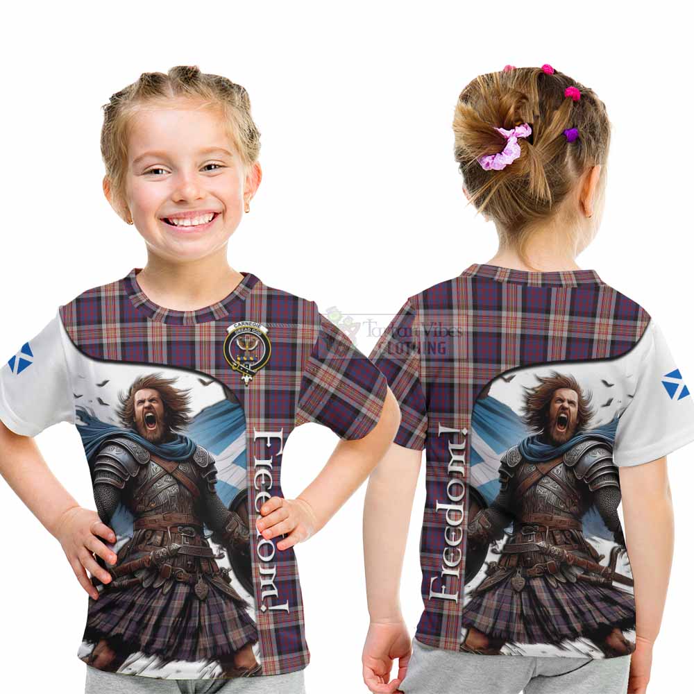 Tartan Vibes Clothing Carnegie Crest Tartan Kid T-Shirt Inspired by the Freedom of Scottish Warrior