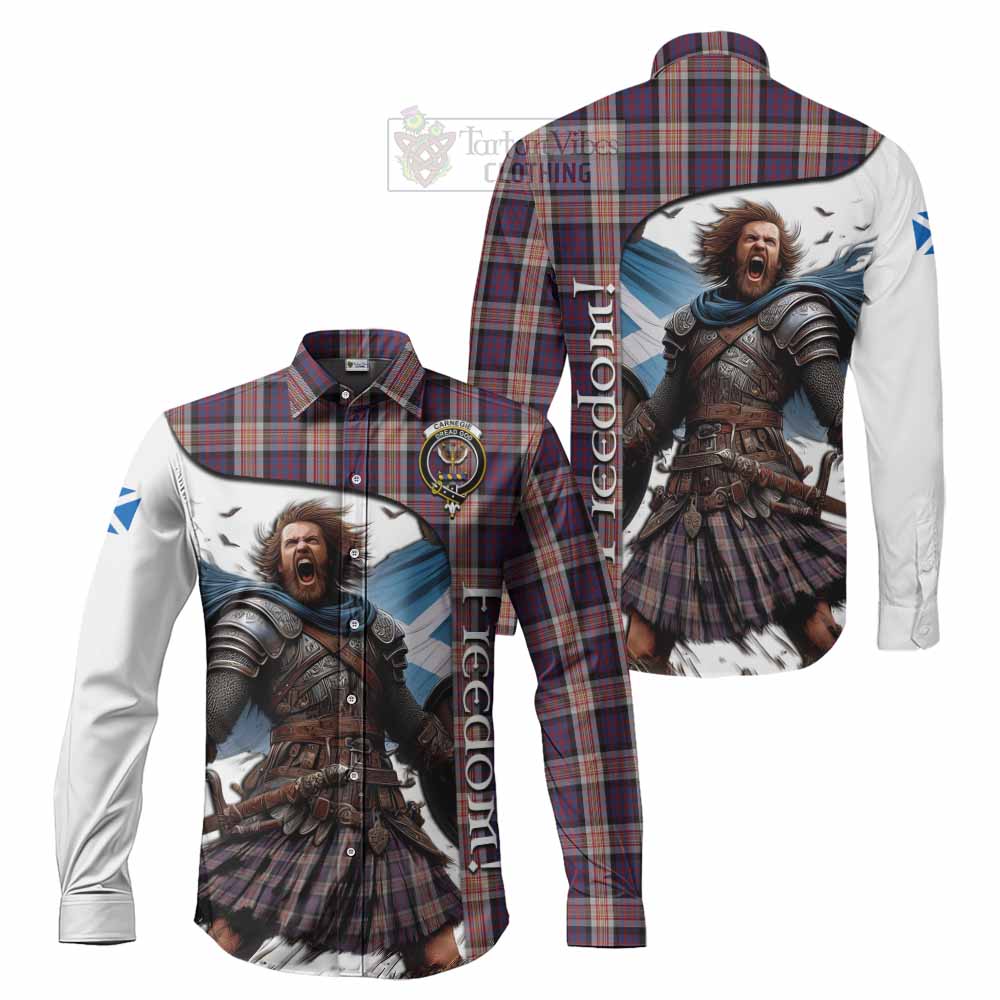 Tartan Vibes Clothing Carnegie Crest Tartan Long Sleeve Button Shirt Inspired by the Freedom of Scottish Warrior