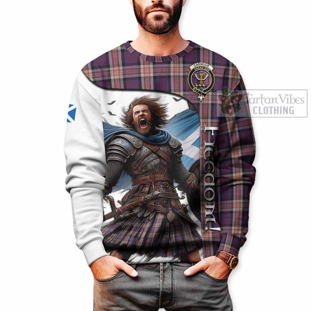 Tartan Vibes Clothing Carnegie Crest Tartan Sweatshirt Inspired by the Freedom of Scottish Warrior