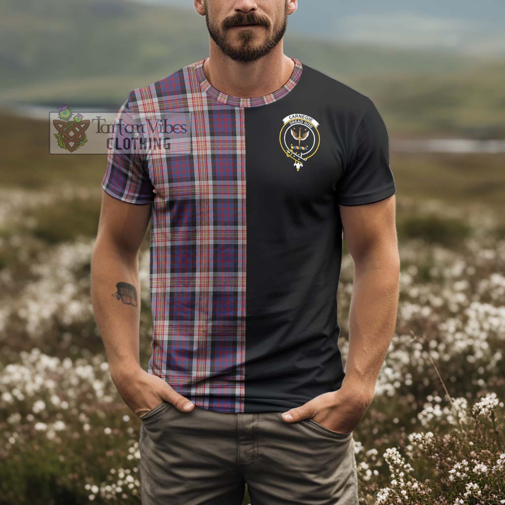 Tartan Vibes Clothing Carnegie Tartan T-Shirt with Family Crest and Half Of Me Style