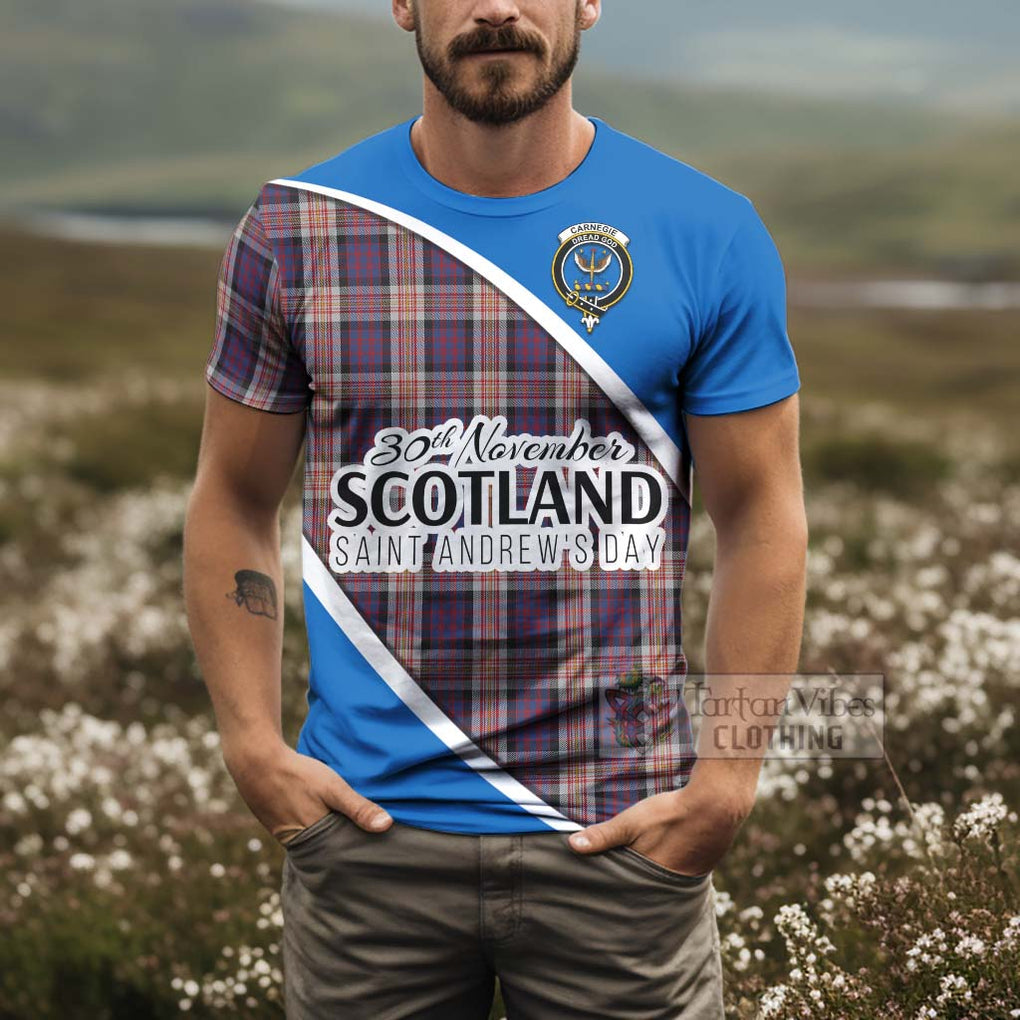 Tartan Vibes Clothing Carnegie Family Crest Tartan T-Shirt Celebrate Saint Andrew's Day in Style