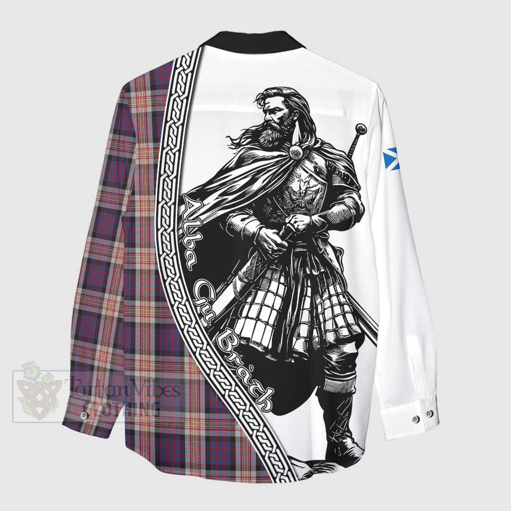 Tartan Vibes Clothing Carnegie Tartan Clan Crest Women's Casual Shirt with Highlander Warrior Celtic Style