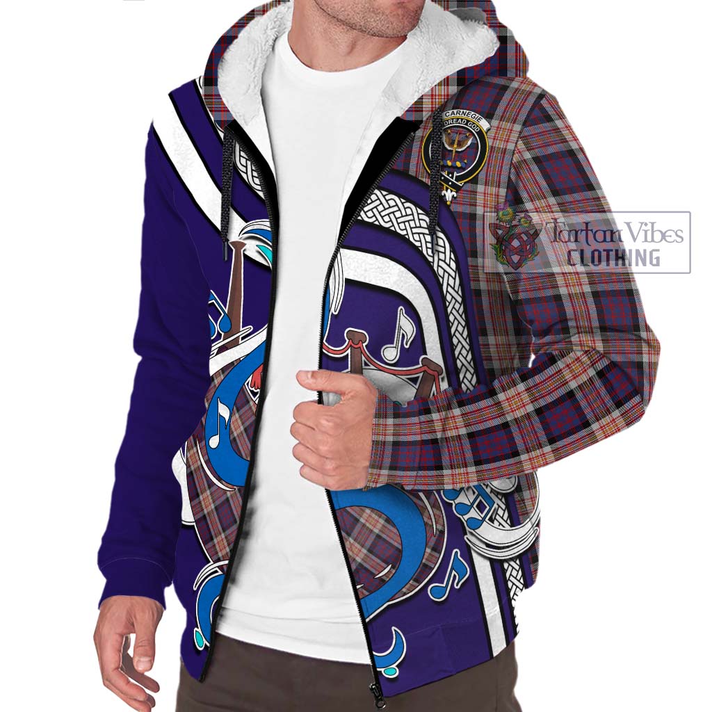 Tartan Vibes Clothing Carnegie Tartan Sherpa Hoodie with Epic Bagpipe Style