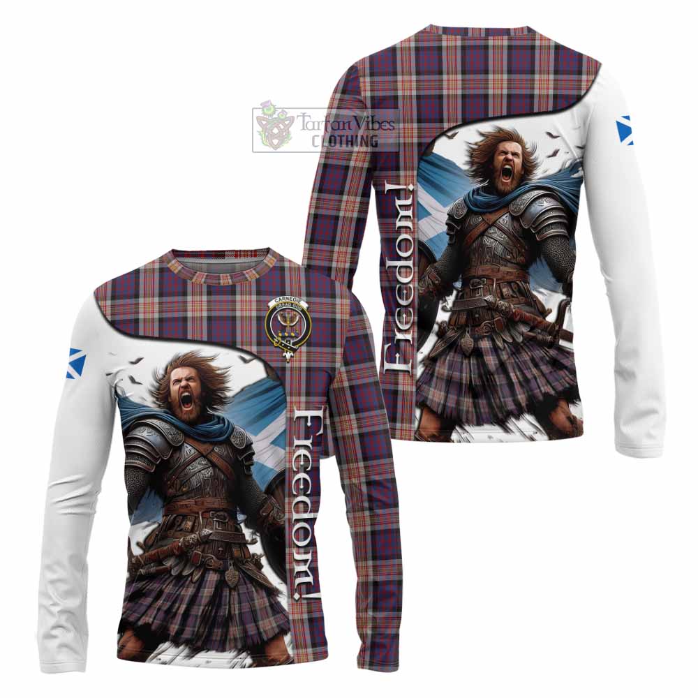 Tartan Vibes Clothing Carnegie Crest Tartan Long Sleeve T-Shirt Inspired by the Freedom of Scottish Warrior