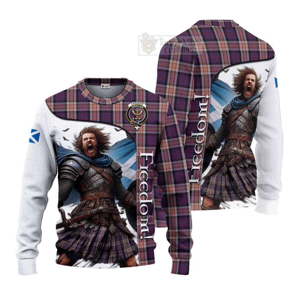 Tartan Vibes Clothing Carnegie Crest Tartan Knitted Sweater Inspired by the Freedom of Scottish Warrior