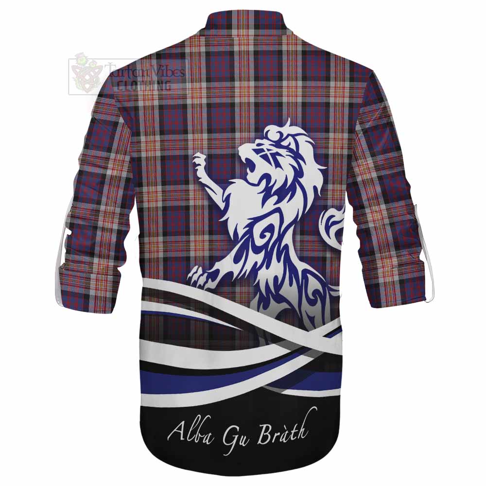 Tartan Vibes Clothing Carnegie Tartan Ghillie Kilt Shirt with Alba Gu Brath Regal Lion Emblem