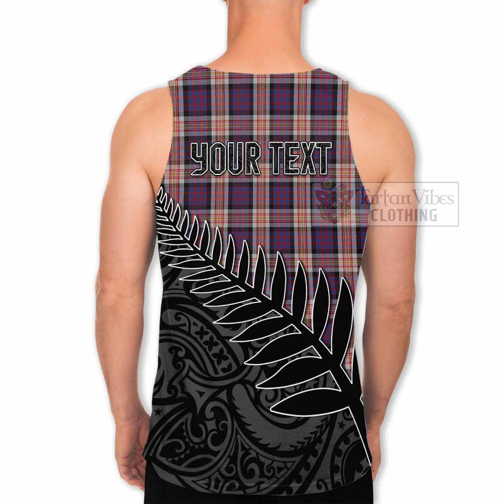 Tartan Vibes Clothing Carnegie Crest Tartan Men's Tank Top with New Zealand Silver Fern Half Style