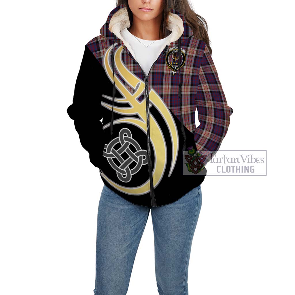 Tartan Vibes Clothing Carnegie Tartan Sherpa Hoodie with Family Crest and Celtic Symbol Style