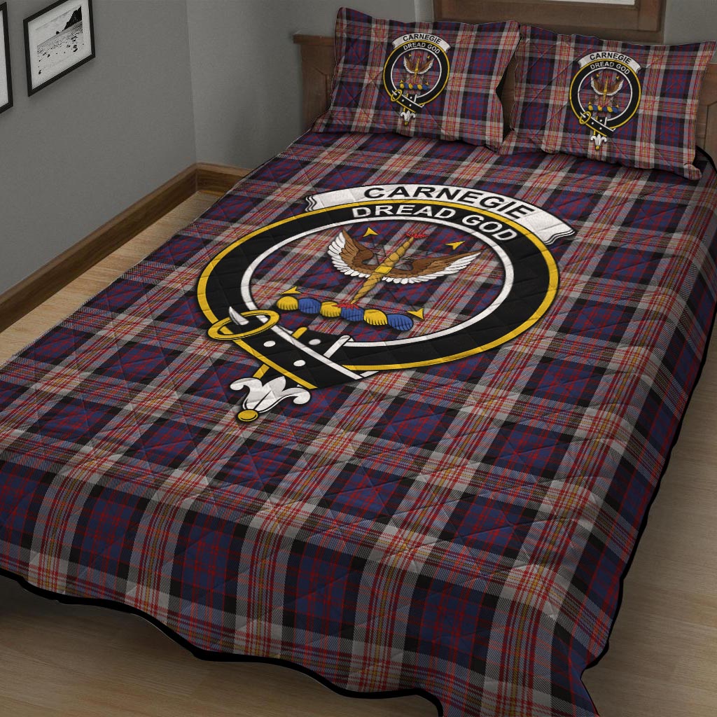 Carnegie Tartan Quilt Bed Set with Family Crest - Tartanvibesclothing