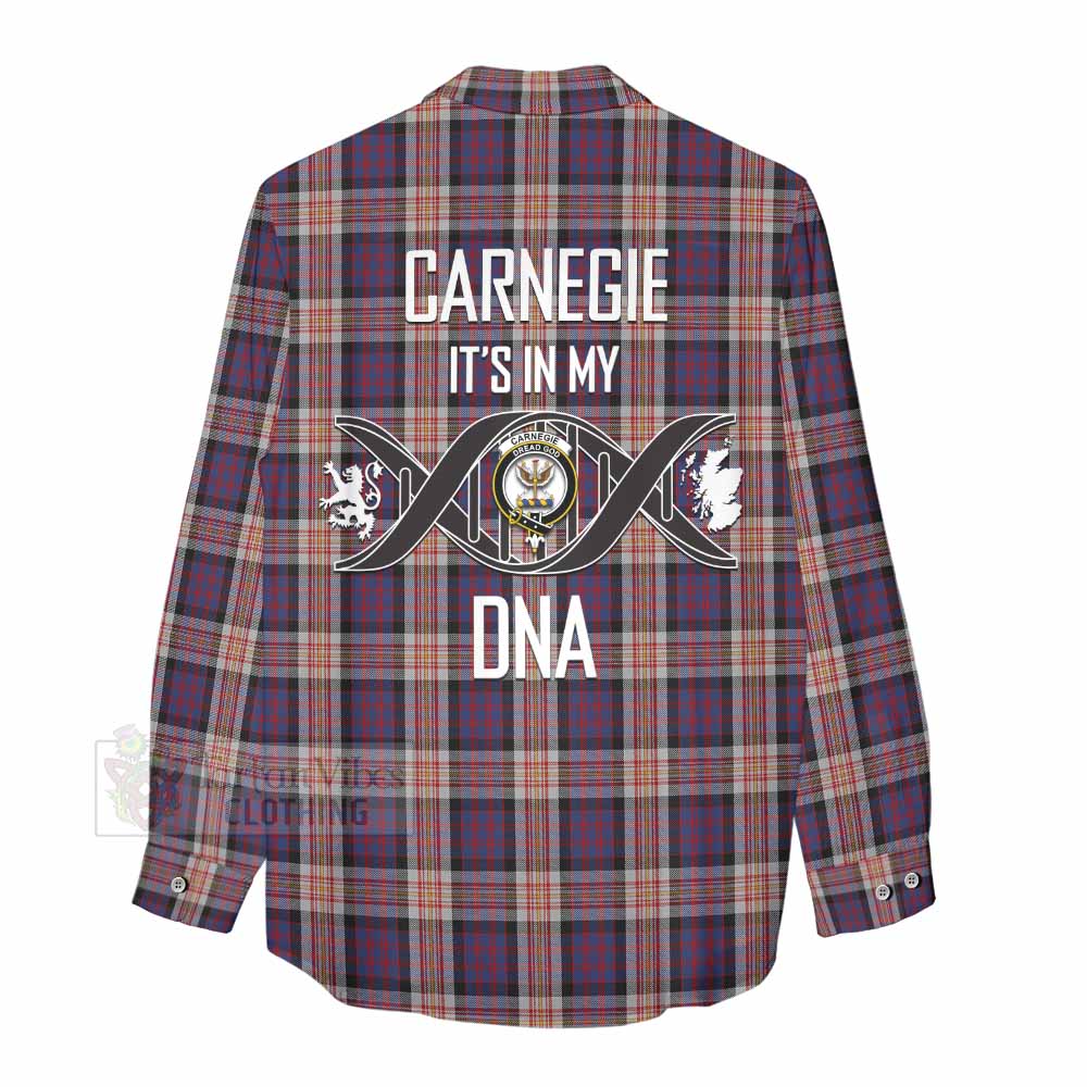 Tartan Vibes Clothing Carnegie Tartan Women's Casual Shirt with Family Crest DNA In Me Style