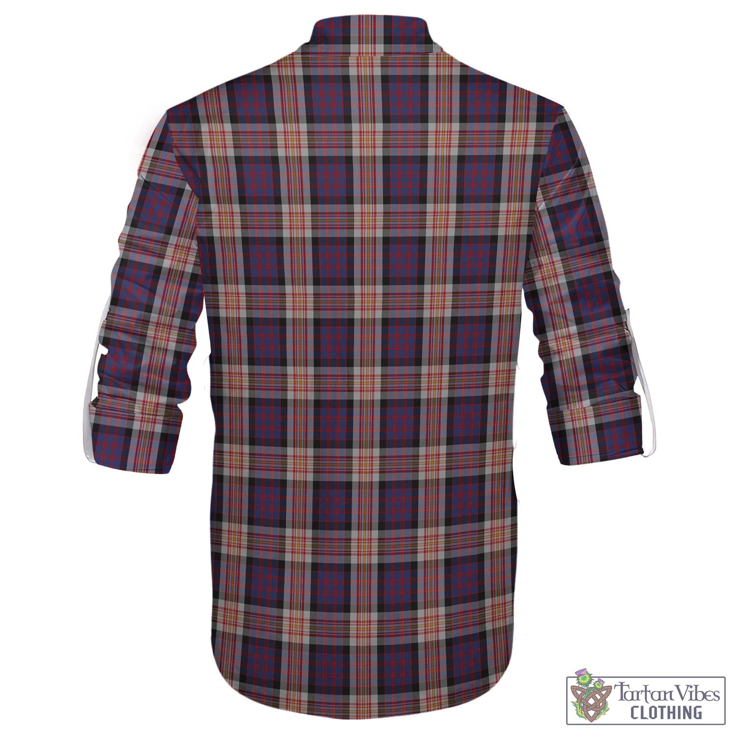 Tartan Vibes Clothing Carnegie Tartan Men's Scottish Traditional Jacobite Ghillie Kilt Shirt with Family Crest