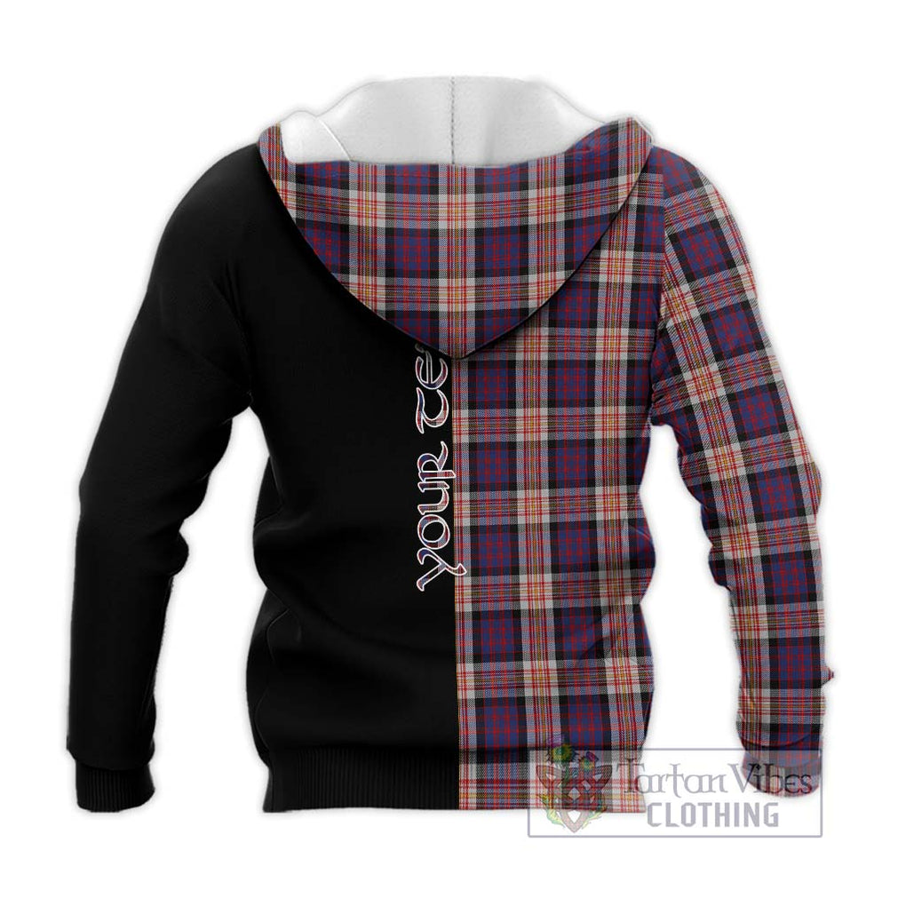 Carnegie Tartan Knitted Hoodie with Family Crest and Half Of Me Style - Tartanvibesclothing Shop