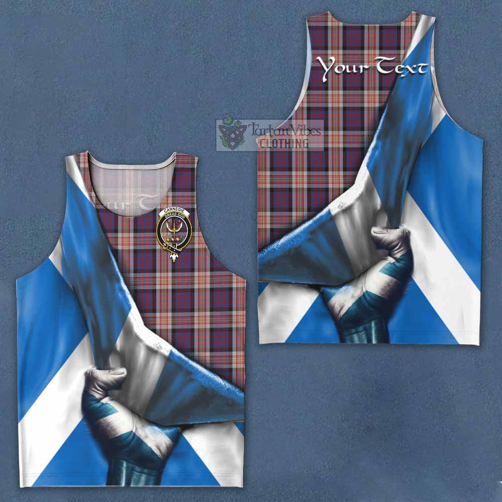 Tartan Vibes Clothing Carnegie Tartan Men's Tank Top with Family Crest Scotland Patriotic Style