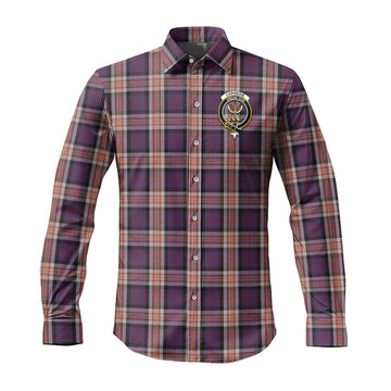 Carnegie Tartan Long Sleeve Button Up Shirt with Family Crest
