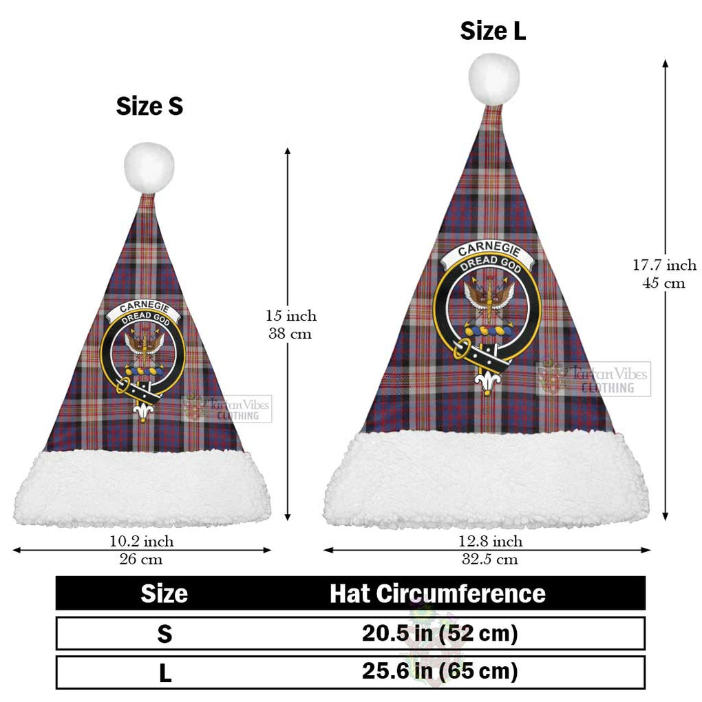 Tartan Vibes Clothing Carnegie Tartan Christmas Santa Hats with Family Crest