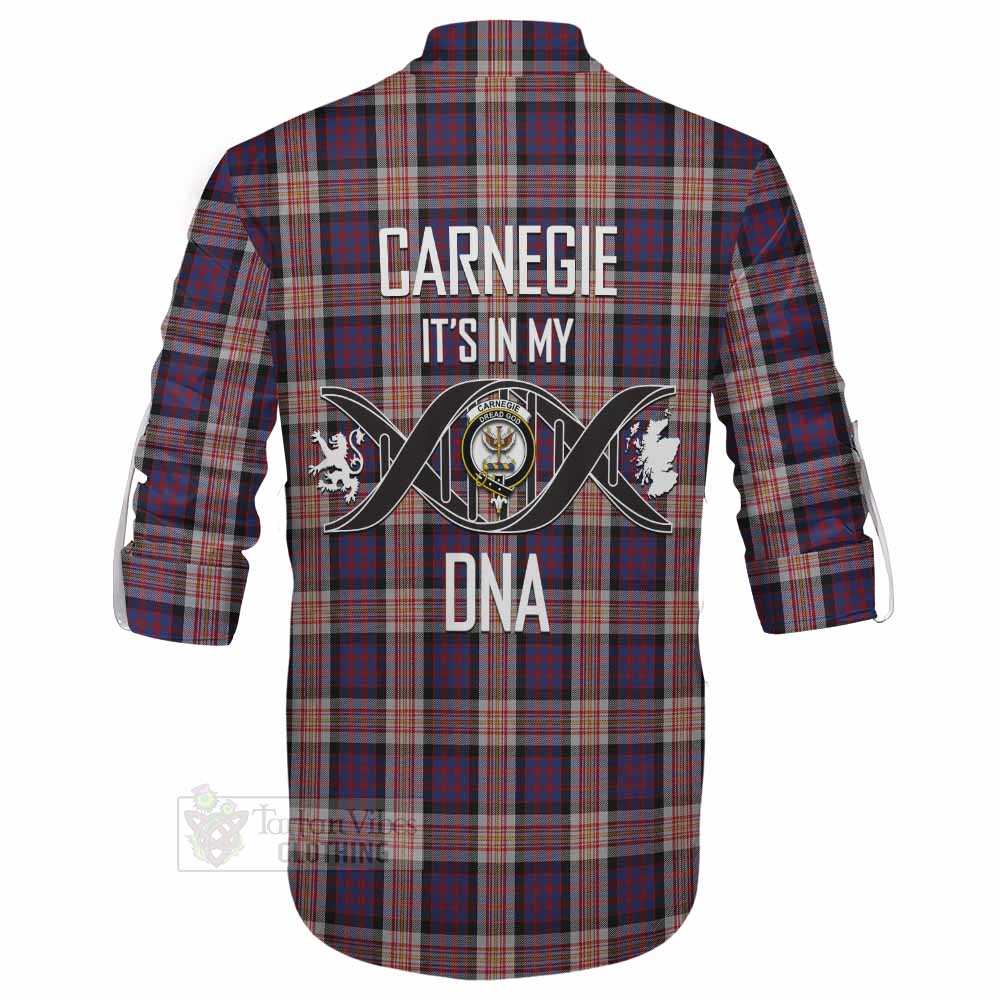 Tartan Vibes Clothing Carnegie Tartan Ghillie Kilt Shirt with Family Crest DNA In Me Style