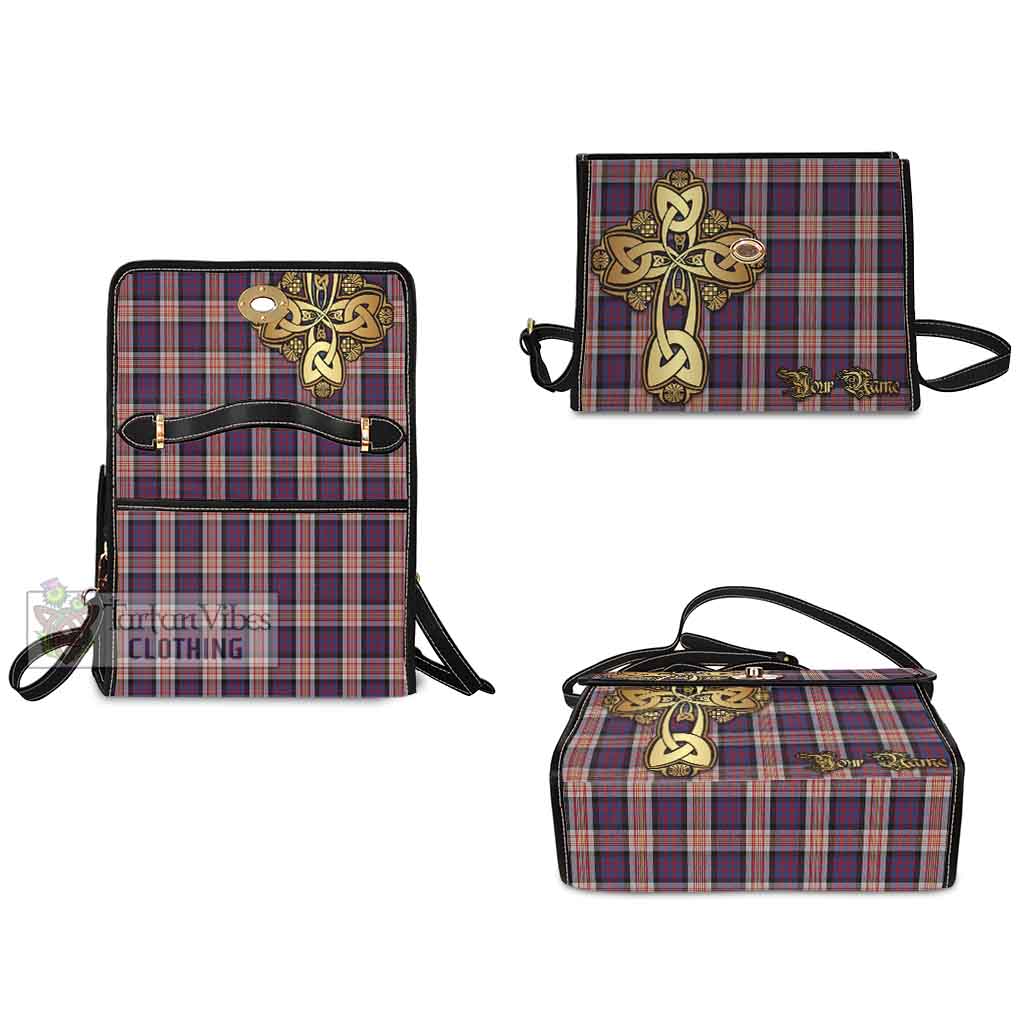 Tartan Vibes Clothing Carnegie Tartan Waterproof Canvas Bag Golden Thistle Celtic Cross Style