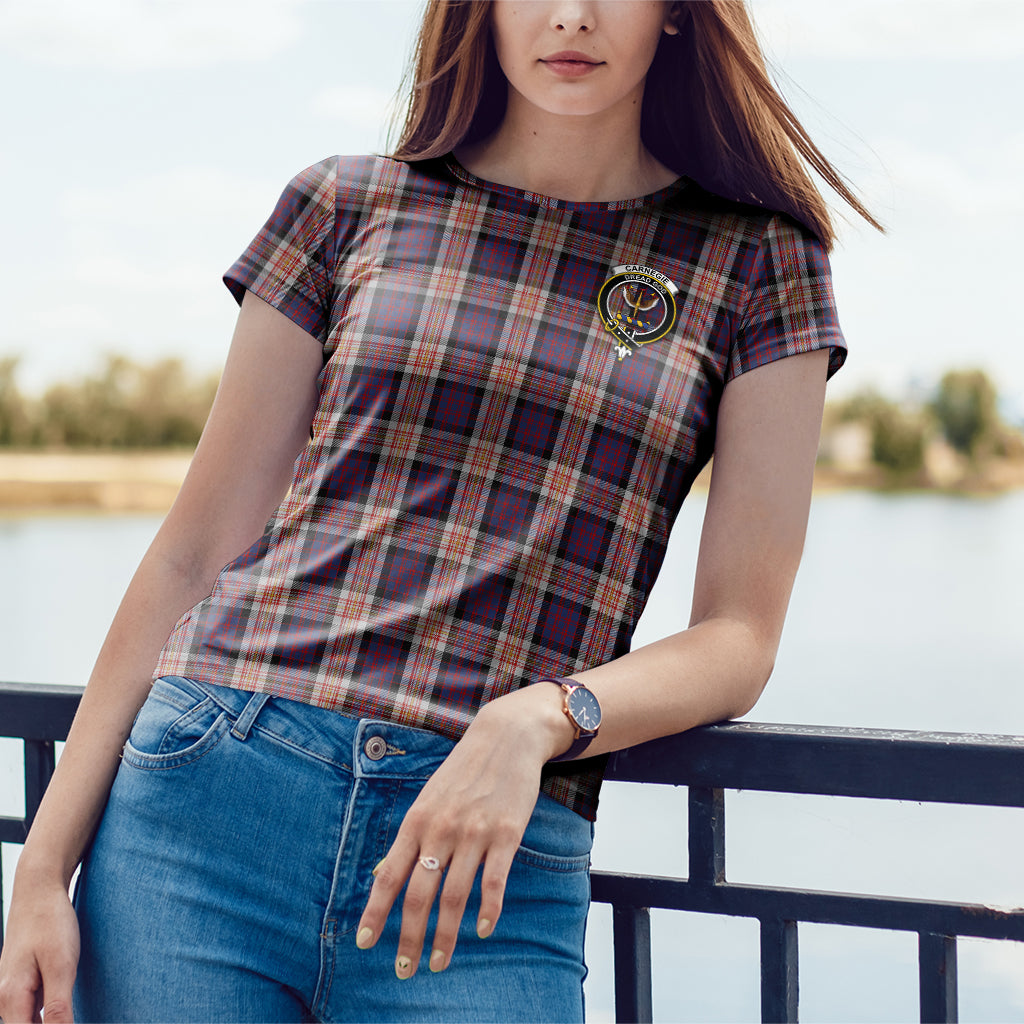 Carnegie Tartan T-Shirt with Family Crest - Tartan Vibes Clothing