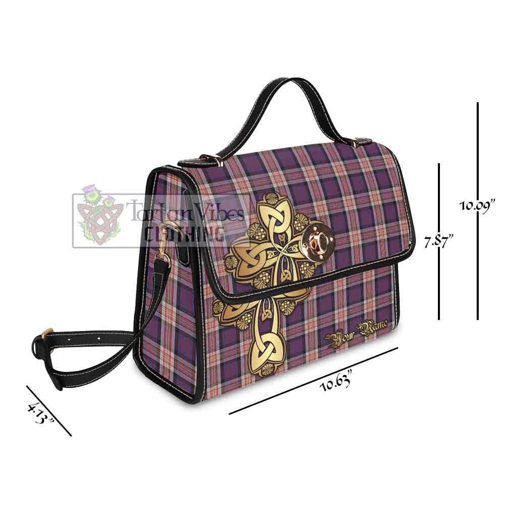 Tartan Vibes Clothing Carnegie Tartan Waterproof Canvas Bag Golden Thistle Celtic Cross Style