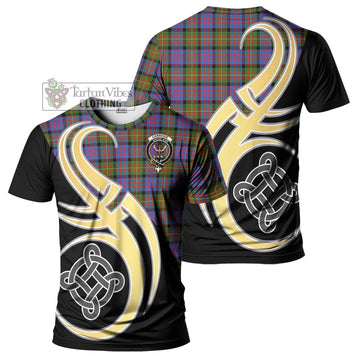 Carnegie Ancient Tartan T-Shirt with Family Crest and Celtic Symbol Style