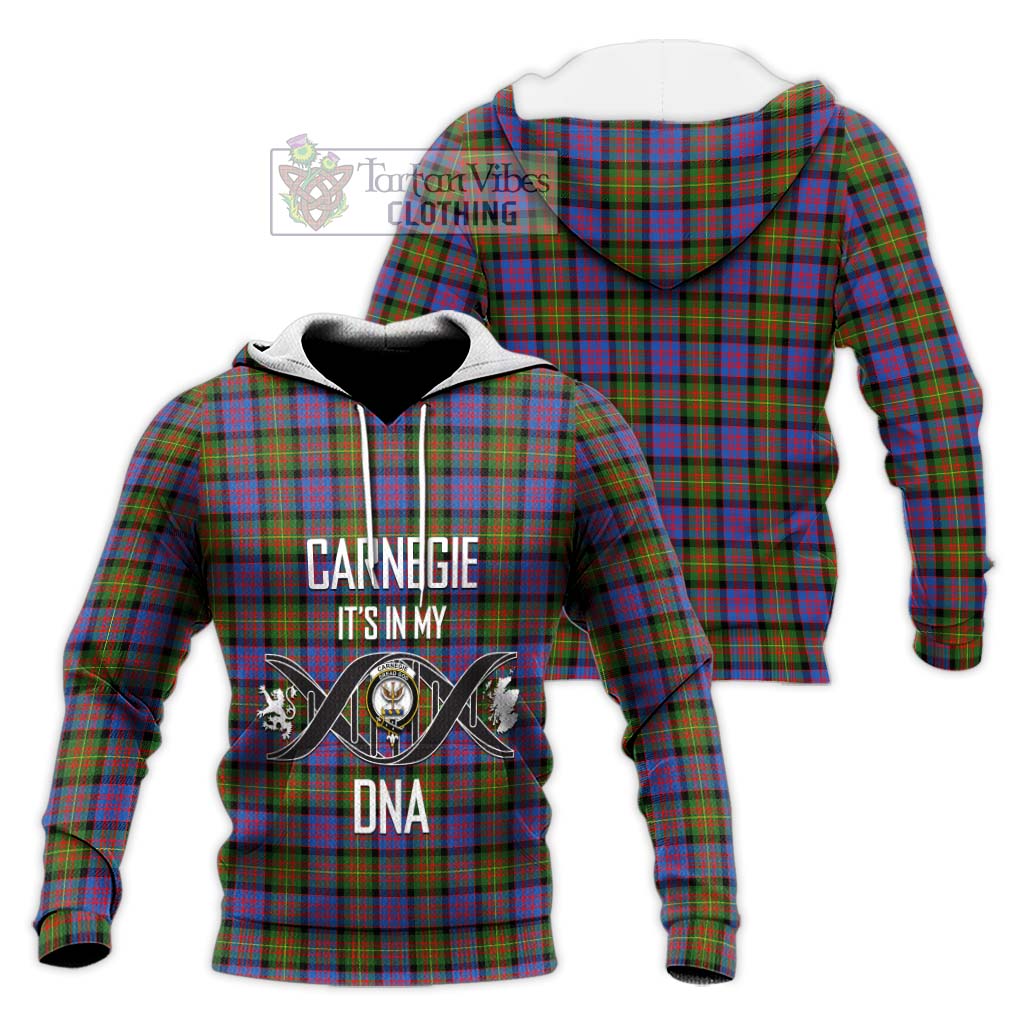 Tartan Vibes Clothing Carnegie Ancient Tartan Knitted Hoodie with Family Crest DNA In Me Style