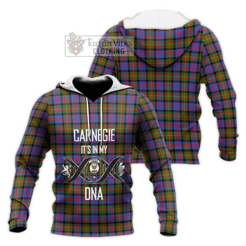 Carnegie Ancient Tartan Knitted Hoodie with Family Crest DNA In Me Style