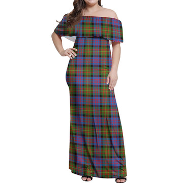 Carnegie Ancient Tartan Off Shoulder Long Dress