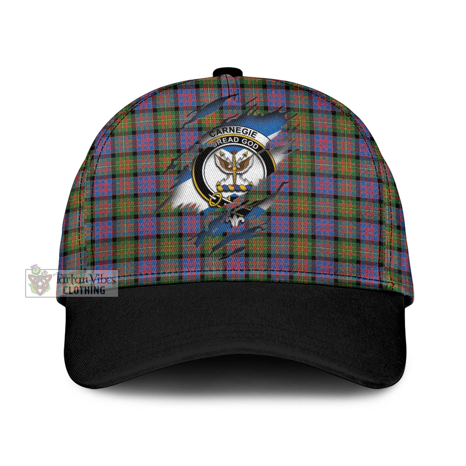 Tartan Vibes Clothing Carnegie Ancient Tartan Classic Cap with Family Crest In Me Style