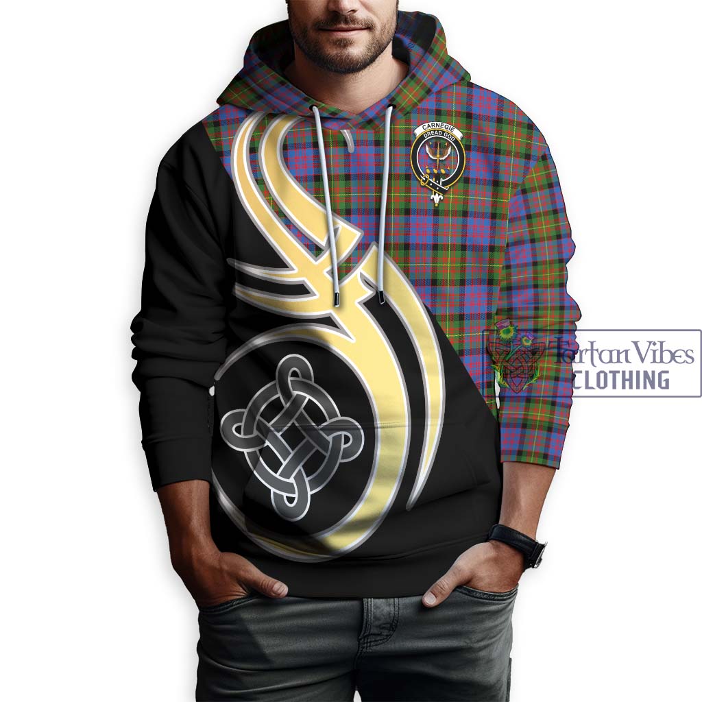 Carnegie Ancient Tartan Hoodie with Family Crest and Celtic Symbol Style Zip Hoodie - Tartan Vibes Clothing