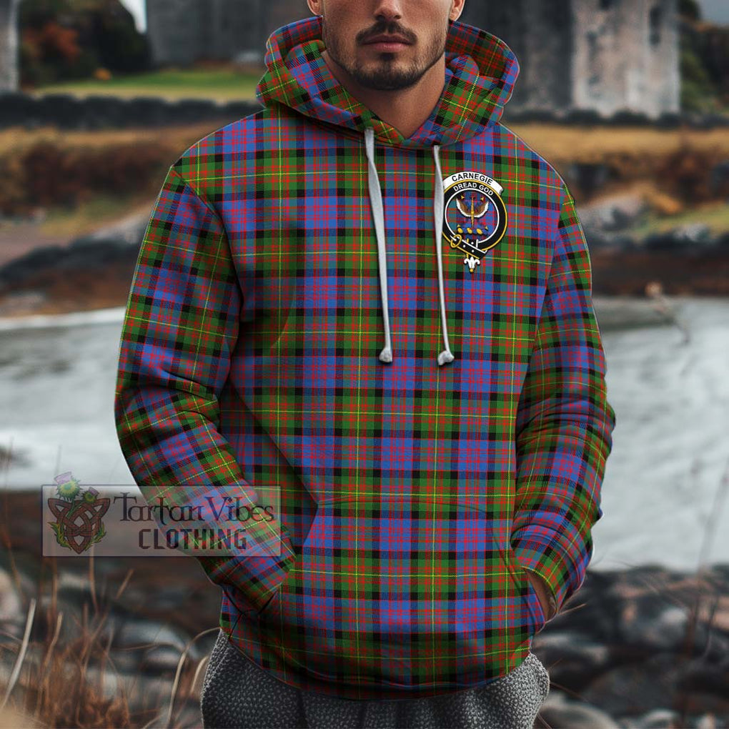 Carnegie Ancient Tartan Cotton Hoodie with Family Crest Pullover Hoodie XS - Tartan Vibes Clothing