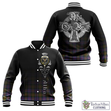 Carnegie Ancient Tartan Baseball Jacket Featuring Alba Gu Brath Family Crest Celtic Inspired