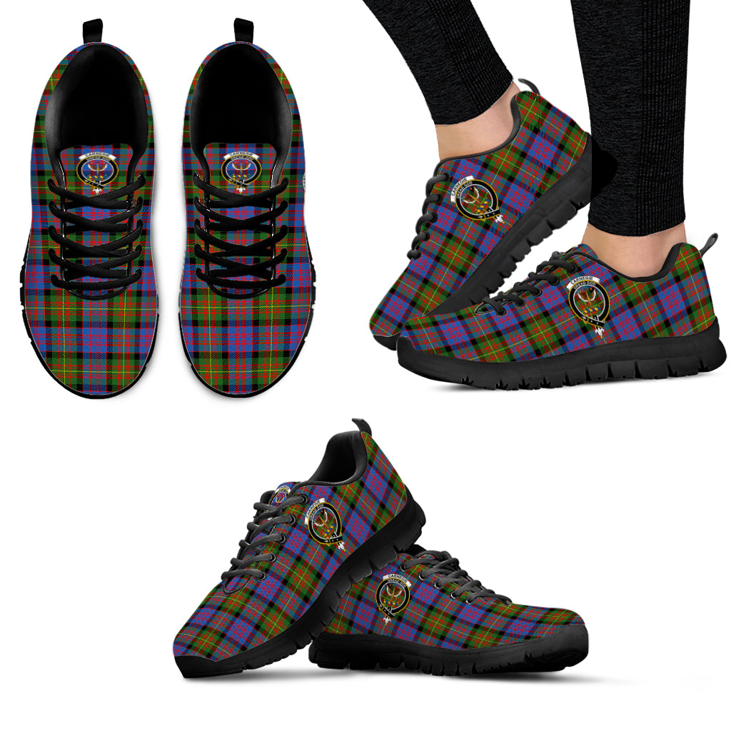 Carnegie Ancient Tartan Sneakers with Family Crest - Tartan Vibes Clothing