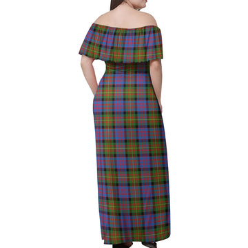 Carnegie Ancient Tartan Off Shoulder Long Dress