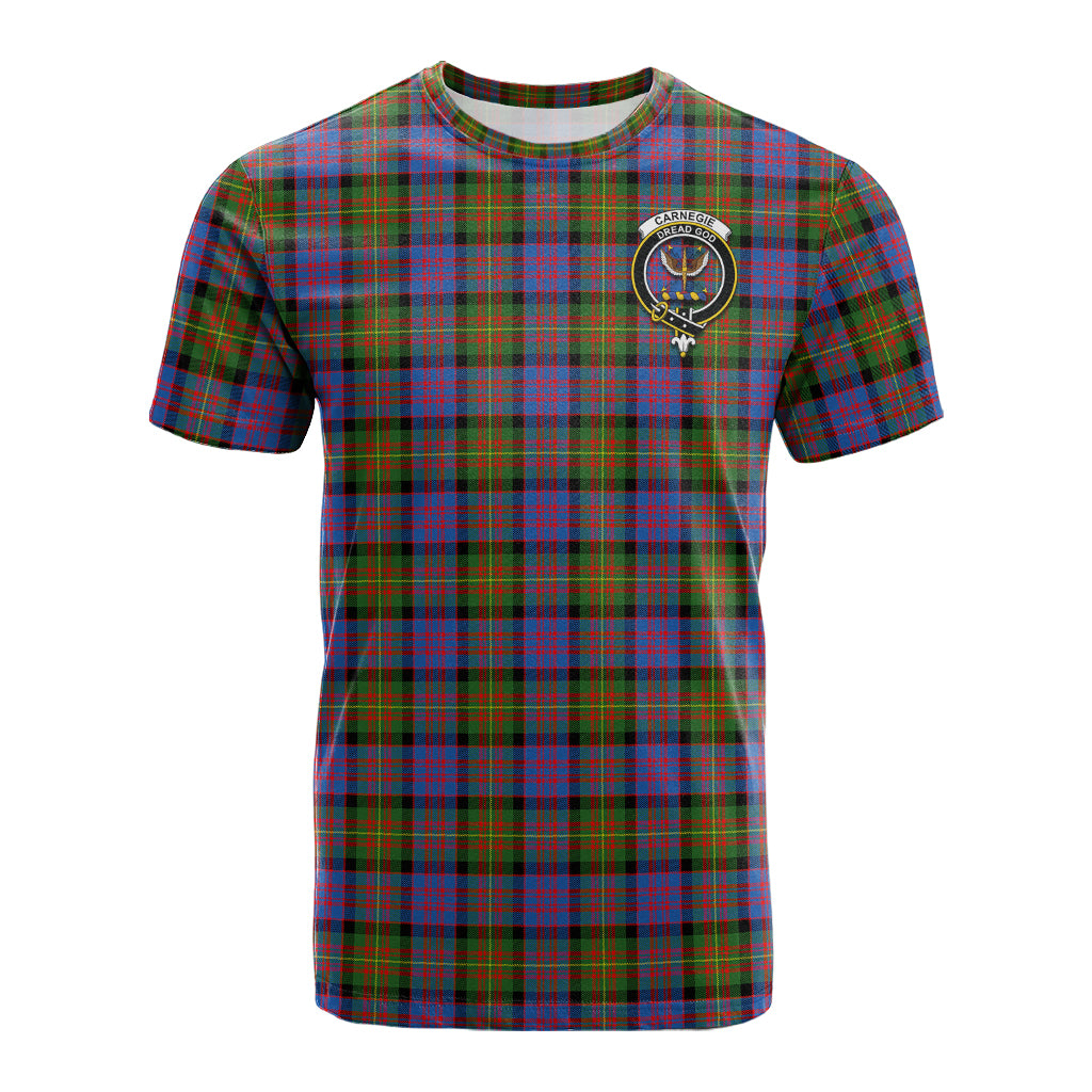 Carnegie Ancient Tartan T-Shirt with Family Crest - Tartan Vibes Clothing