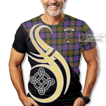 Carnegie Ancient Tartan T-Shirt with Family Crest and Celtic Symbol Style