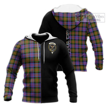 Carnegie Ancient Tartan Knitted Hoodie with Family Crest and Half Of Me Style