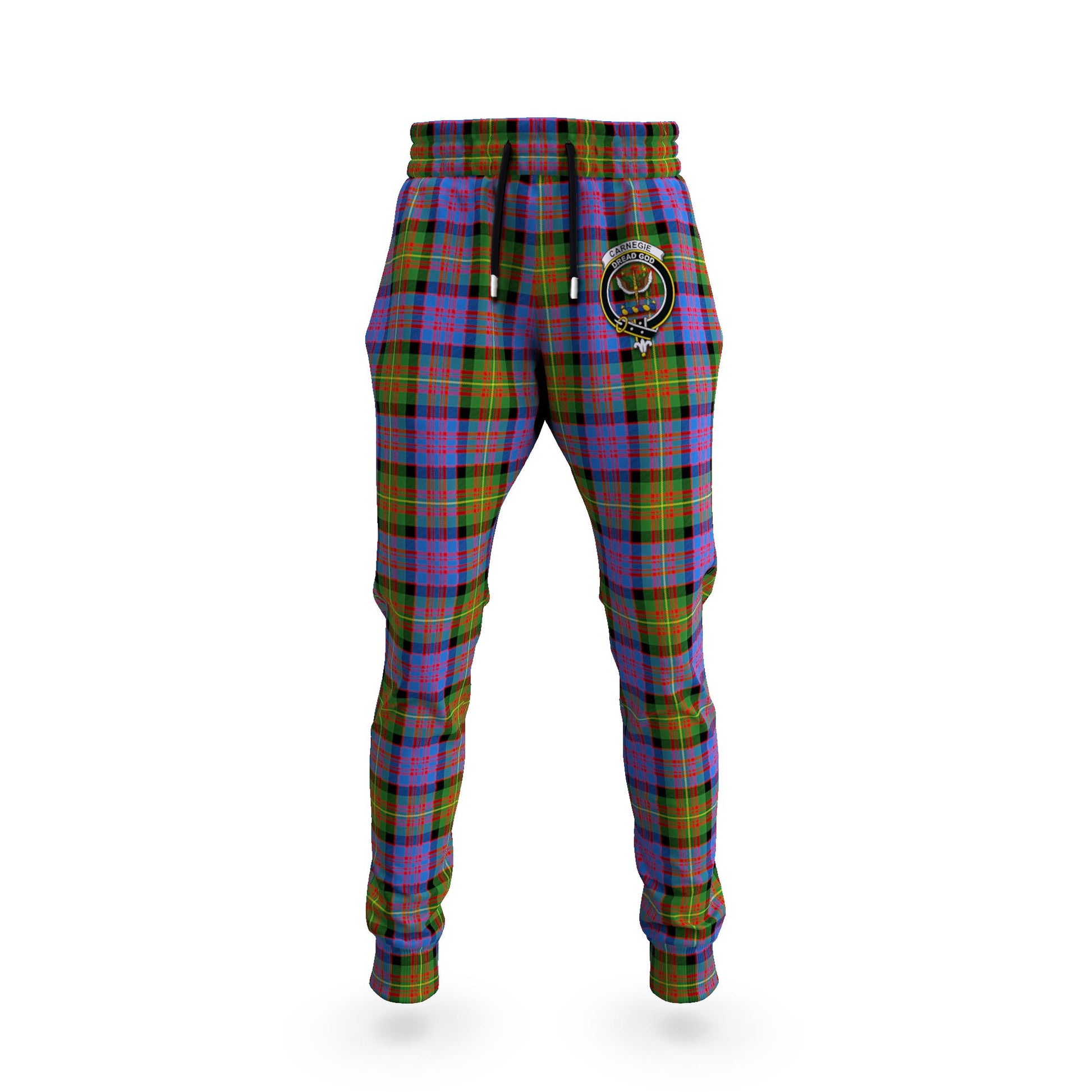 Carnegie Ancient Tartan Joggers Pants with Family Crest 5XL - Tartan Vibes Clothing