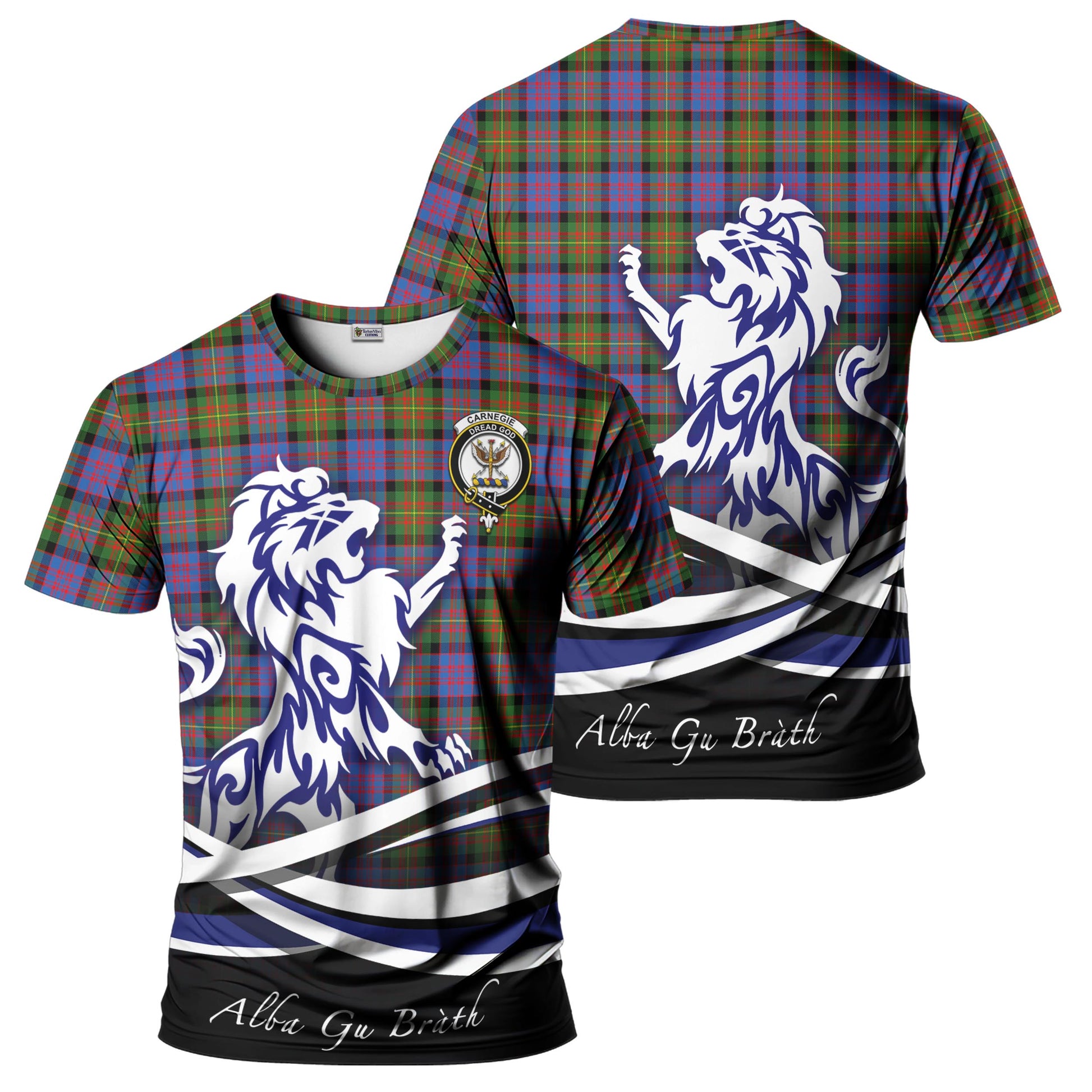 carnegie-ancient-tartan-t-shirt-with-alba-gu-brath-regal-lion-emblem