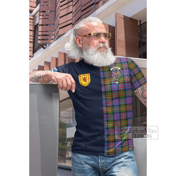 Carnegie Ancient Tartan Cotton T-shirt Alba with Scottish Lion Royal Arm Half Style