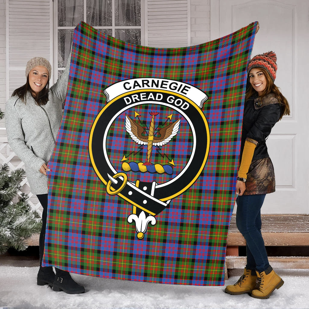 Carnegie Ancient Tartan Blanket with Family Crest - Tartan Vibes Clothing