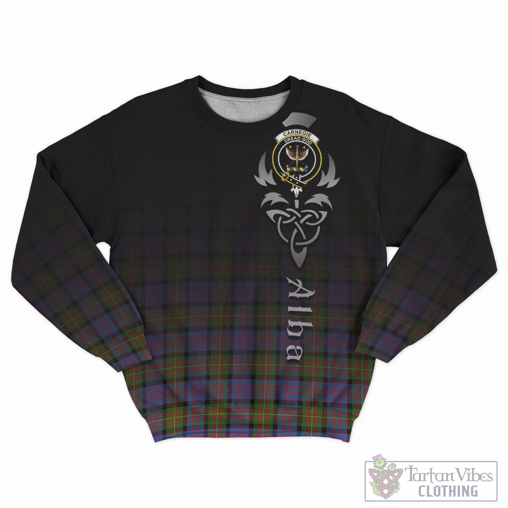 Tartan Vibes Clothing Carnegie Ancient Tartan Sweatshirt Featuring Alba Gu Brath Family Crest Celtic Inspired