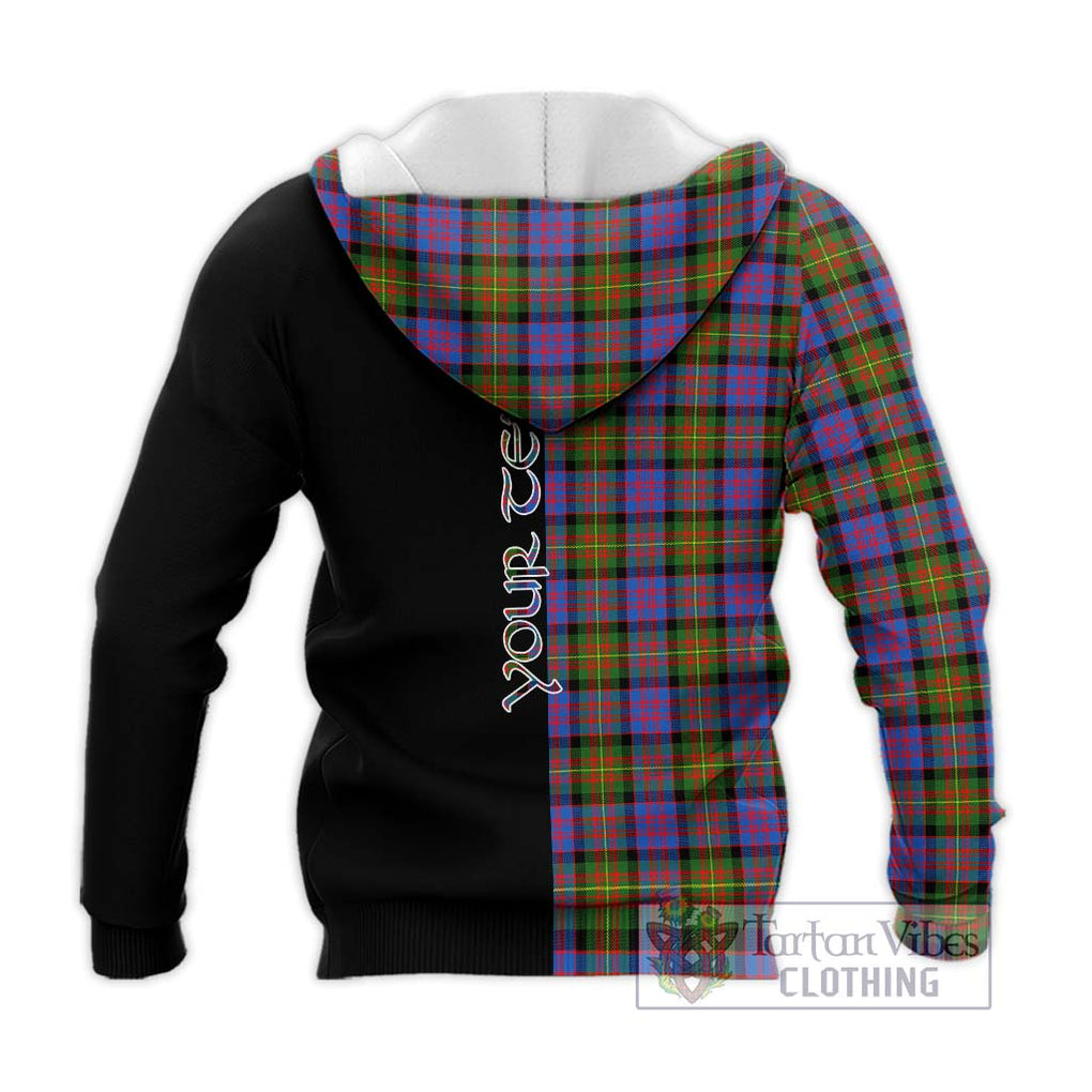 Carnegie Ancient Tartan Knitted Hoodie with Family Crest and Half Of Me Style - Tartanvibesclothing Shop